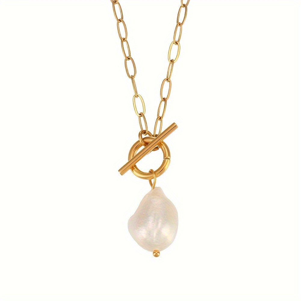 Baroque drop pearl necklace