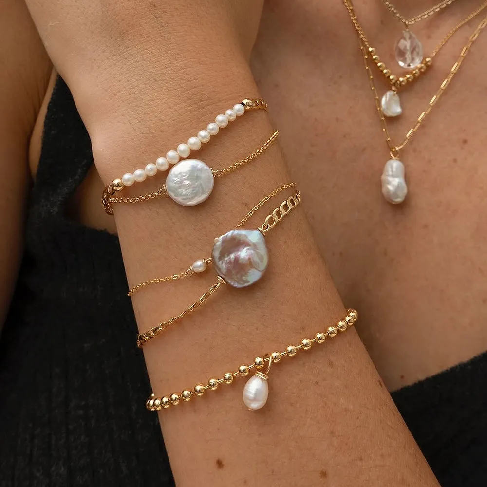 Irregular Baroque Freshwater Pearl Bracelet – Minimalist Luxe