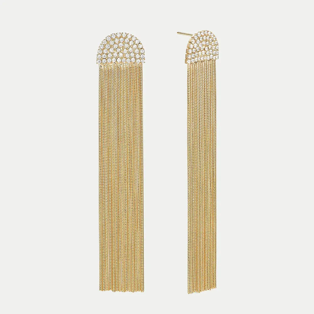 Elegant Long Tassel Earrings | Stainless Steel Statement Jewelry for Parties