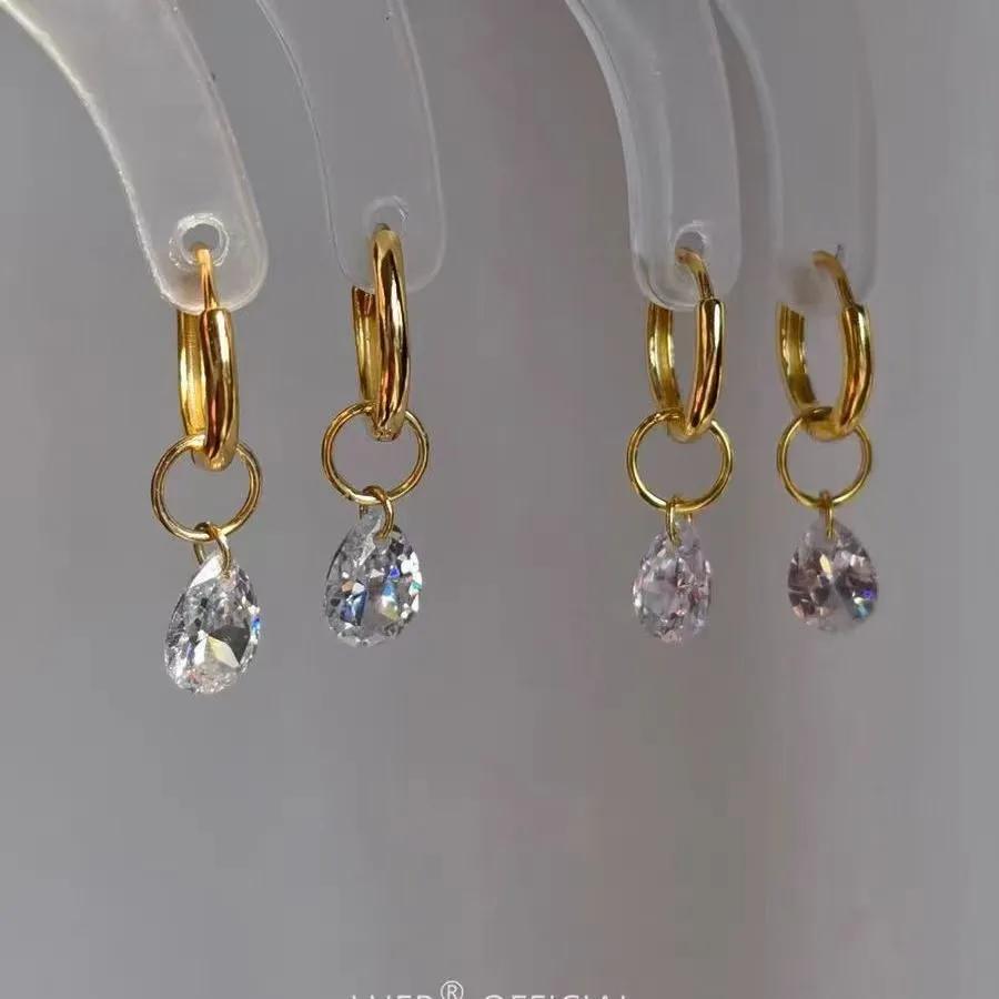 drops cubic zirconia dots cubic zirconia changeable pendant earrings