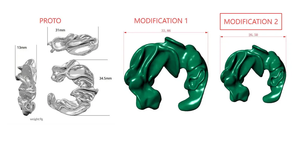 refine the design to comfortable earring weight for daily wear