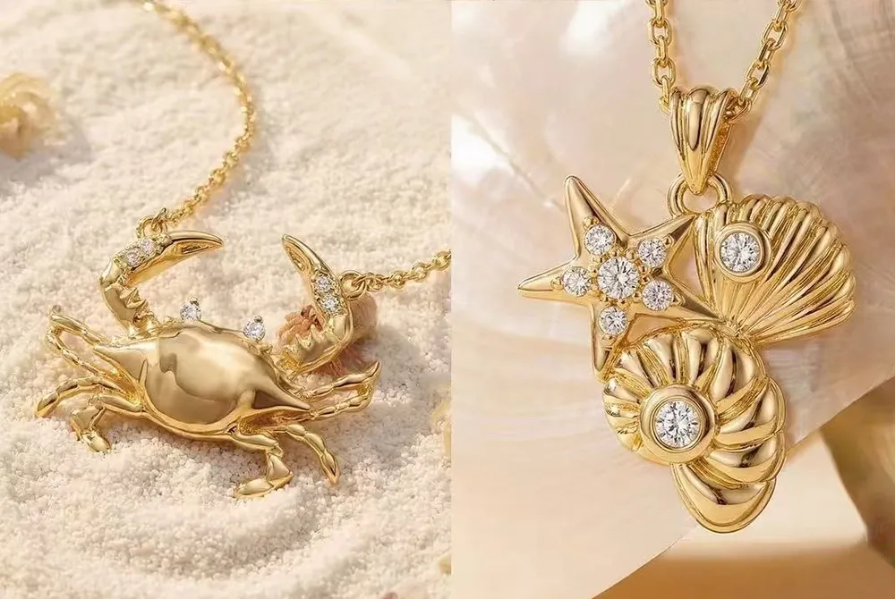 Trendy ocean and sea turtle jewelry made of stainless steel for beachwear