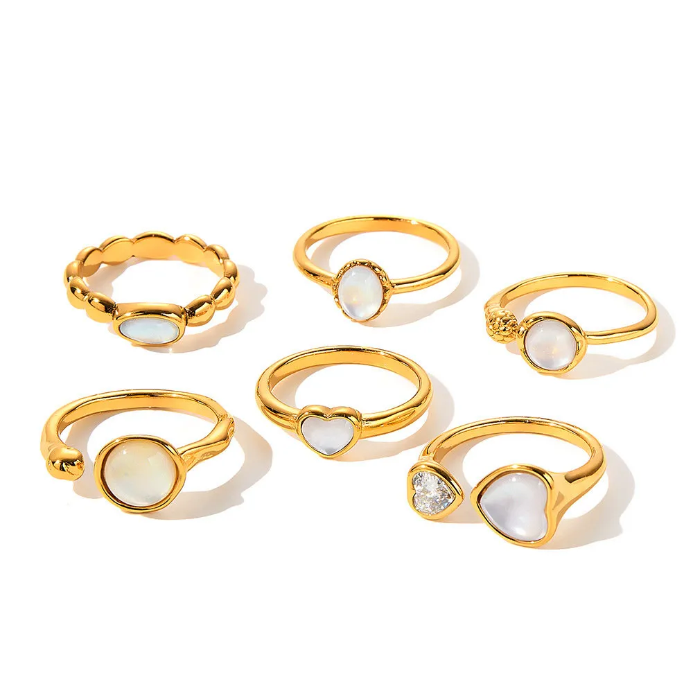 Organic Cat Eye Stone Ring Collection stainless steel ring OEM jewelry ring