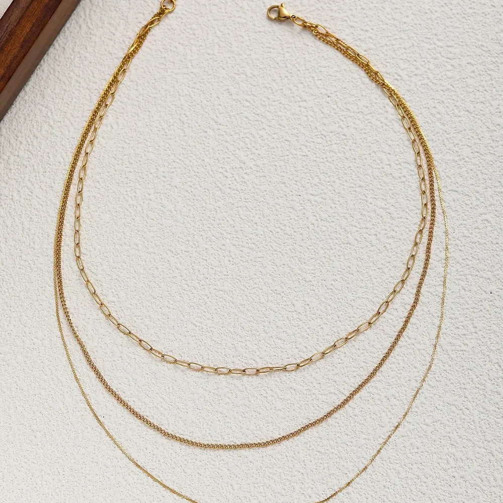 Gold Layered Dainty Chain Necklace – Trendy Minimalist Jewelry for Women