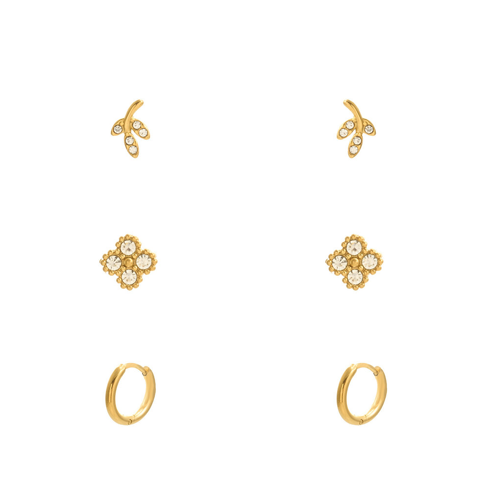 mini leaf stud flower stud mini hoop earrings