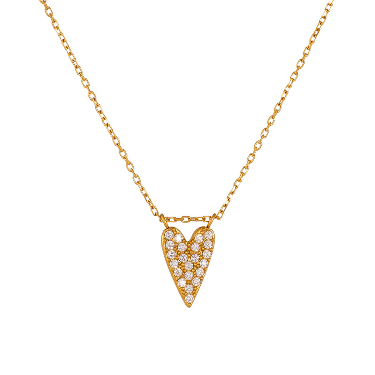Cross-Border Exclusive Stainless Steel Polished Choker Necklace with Heart-Shape