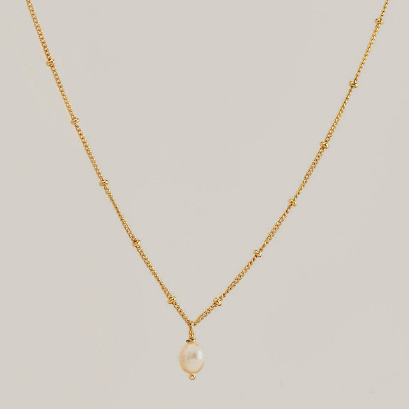Romantic pearl bead chain necklace