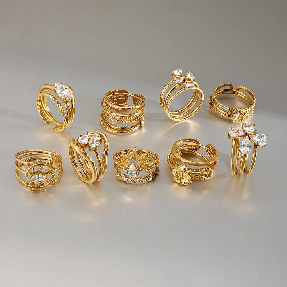 316 L Steel Stackable Ring Set for Women | Custom Stainless Steel Jewelry