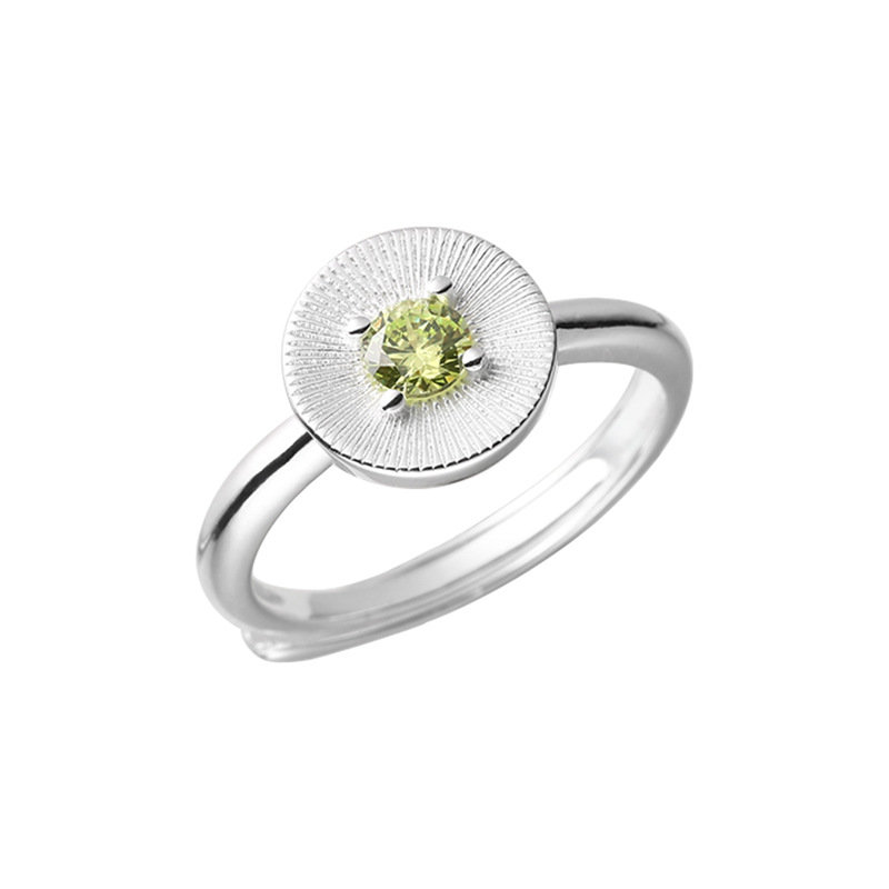 Circular Striped Design ring, Adjustable Push-Pull Minimalist Fashion Ring