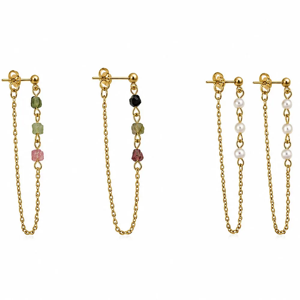 Waterproof Natural Gemstone Earrings Manufactured by Ducaibo