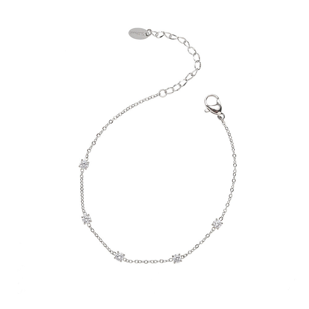 Silver Starry CZ Bracelet – Stainless Steel | Custom Logo Available