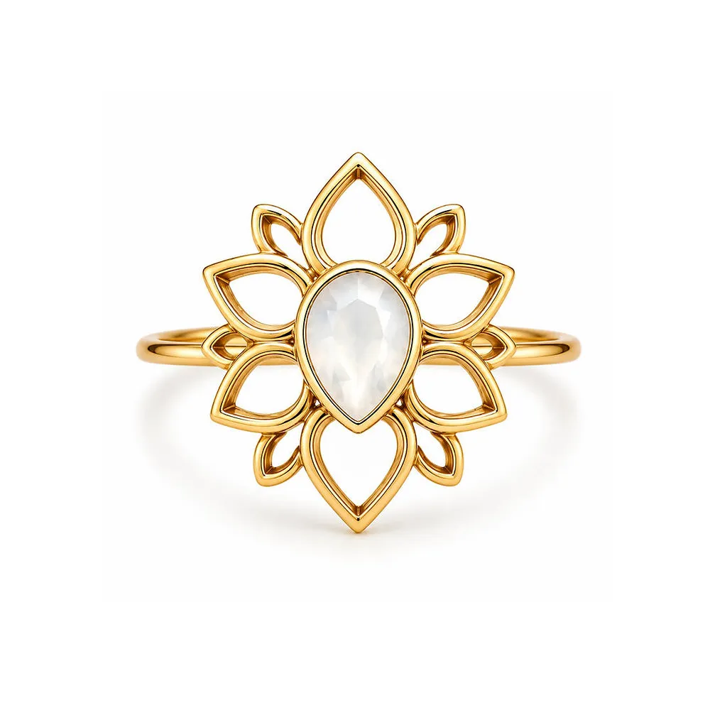 Custom Stainless Steel Ring Manufacturer | Lotus Mandala Statement Ring OEM