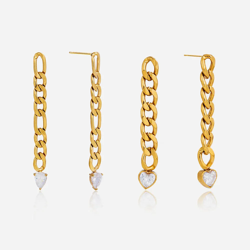 Movement Zircon Tassel Earrings Collection | 316L Stainless Steel PVD Gold OEM