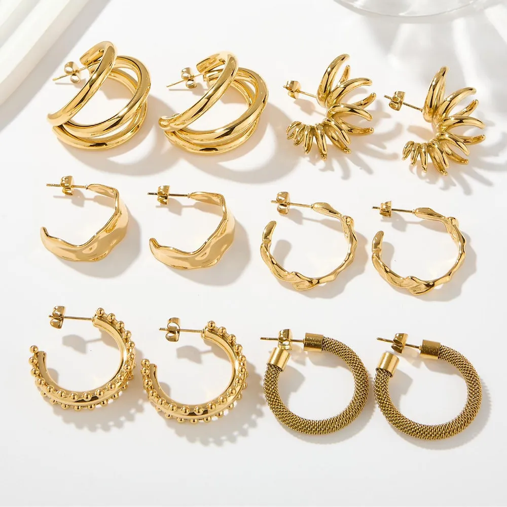 New Arrival – Chunky Stainless Steel Fashion studEarrings Trendy | Hypoallergeni