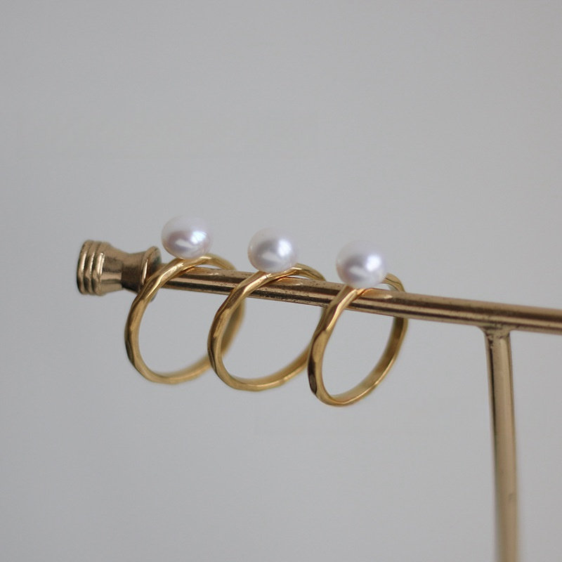 Fresh water pearl dainty ring