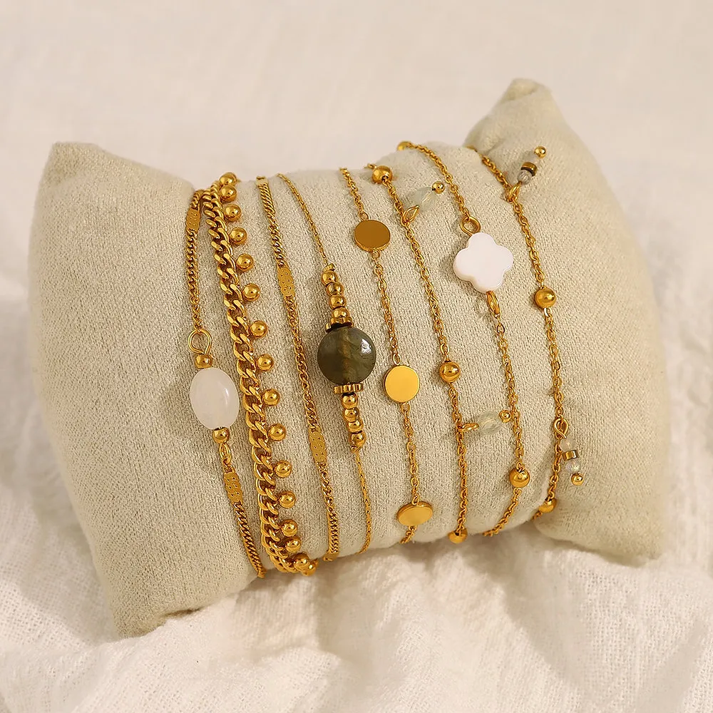 bohemia stainless steel bracelet shell bracelet labridorate crystal bracelet