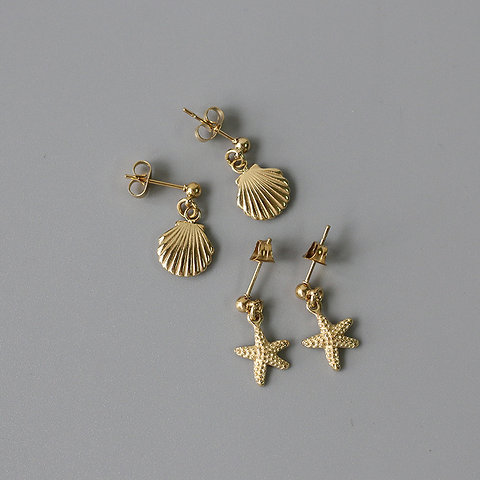 sea shell and sea star earrings