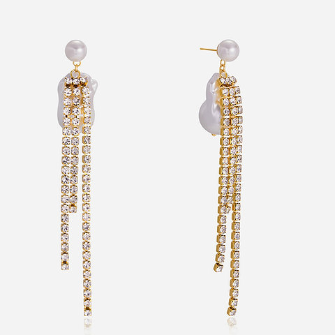 Movement Zircon Tassel Earrings Collection | 316L Stainless Steel PVD Jewelry