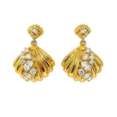 Organic Shell Zircon Earrings | 316L Stainless Steel OEM