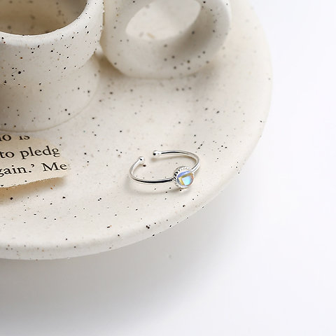 Delicate & Petite Moonstone Adjustable Pinky Ring