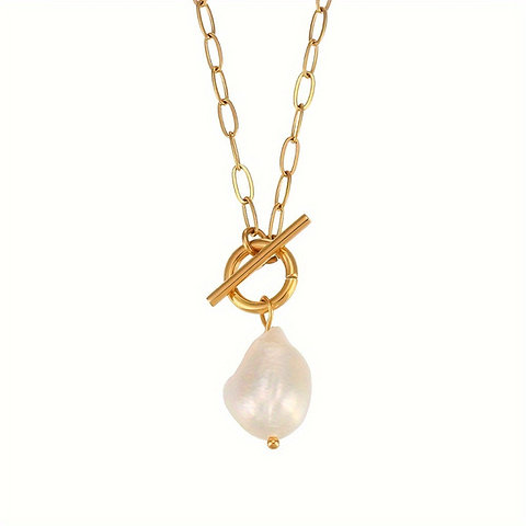 Baroque drop pearl necklace