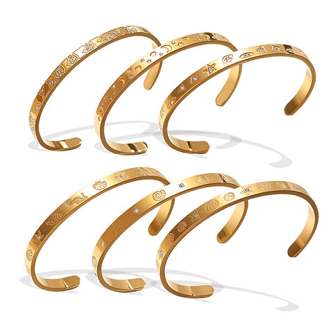 Ocean Zircon Open Cuff Bracelet – Statement Jewelry Collection