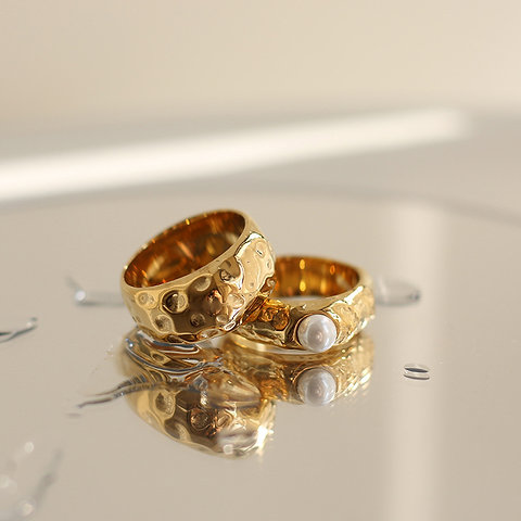 hammer texture chunky ring