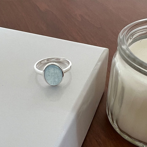Adjustable Aquamarine Stackable Ring, INS Fashion Minimalist Statement ring