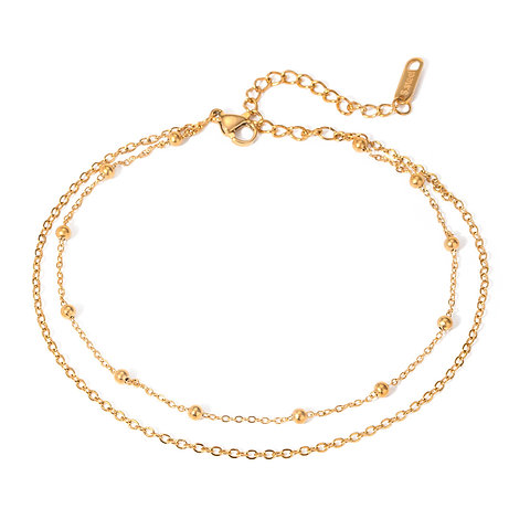 simple design beads double layer anklets