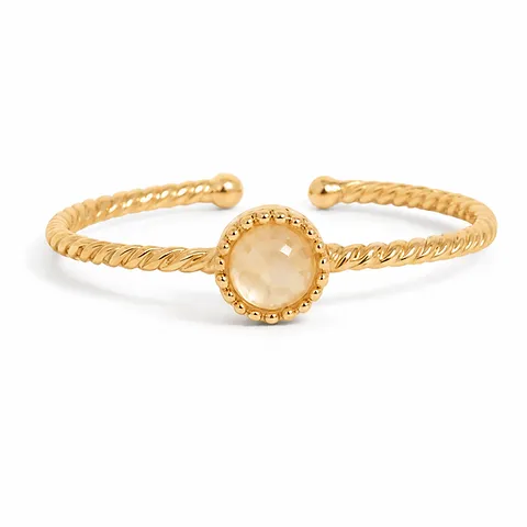 Adjustable Natural Gemstone Ring | 316L Stainless Steel Jewelry Manufacturer