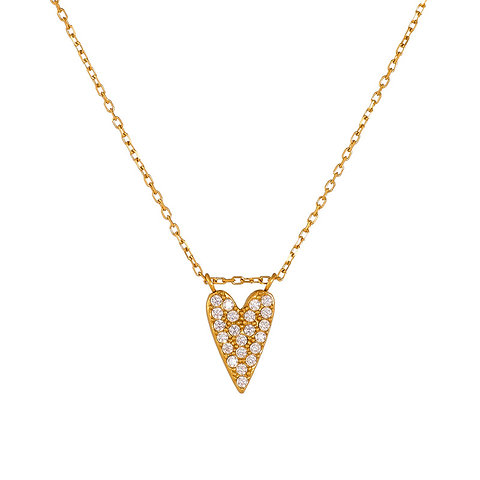 Cross-Border Exclusive Stainless Steel Polished Choker Necklace with Heart-Shape