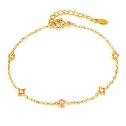 Dainty Style Stainless Steel Zircon Bracelet – Adjustable | Custom Logo Availabl