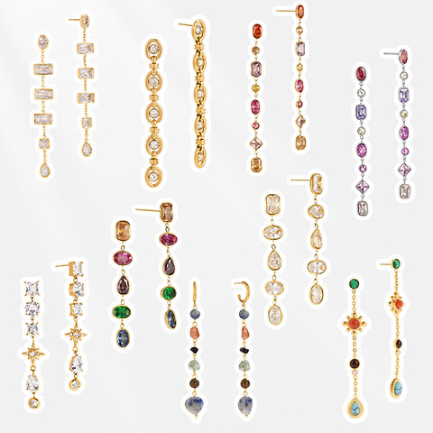 316L Stainless Steel CZ Dangle Earrings Wholesale | Waterproof PVD Gold Earrings