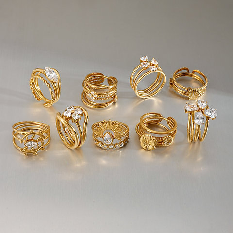 316 L Steel Stackable Ring Set for Women | Custom Stainless Steel Jewelry