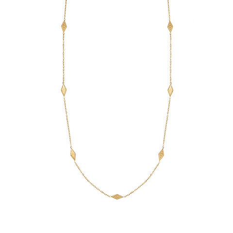 Nepal-Inspired Geometric Pendant Necklace – 18K Gold Plated Stainless Steel
