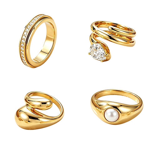 316L Stainless Steel Zircon Crossover Ring