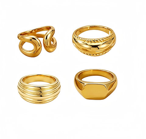 Vintage Sculptural Wide Band Rings | Stainless Steel Custom Jewelry