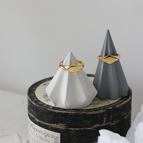 stainless steel rhombus signet ring