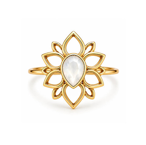 Custom Stainless Steel Ring Manufacturer | Lotus Mandala Statement Ring OEM
