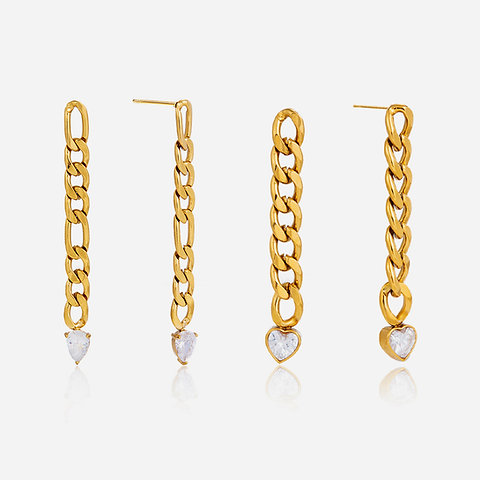 Movement Zircon Tassel Earrings Collection | 316L Stainless Steel PVD Gold OEM