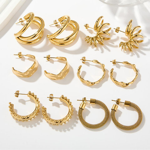 New Arrival – Chunky Stainless Steel Fashion studEarrings Trendy | Hypoallergeni