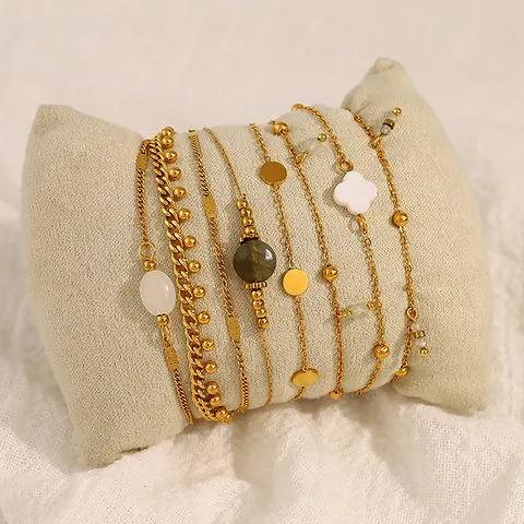 bohemia stainless steel bracelet shell bracelet labridorate crystal bracelet