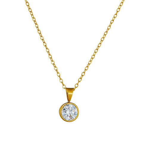 Cross-Border Exclusive Stainless Steel Polished Choker Necklace with Heart-Shape