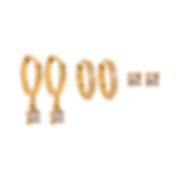 stack earrings 3 pairs one set round cubic zirconia hoop earrings mini cz hoop