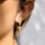 縮圖：316L stainless steel zircon tassel earrings with 18K PVD gold plating