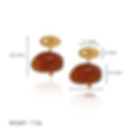 縮圖：Irregular oval stone earrings