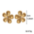 縮圖：Floral Pearl Stud Earrings – 18K Gold Vacuum Plated Stainless Steel