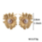 縮圖：Floral Pearl Stud Earrings – 18K Gold Vacuum Plated Stainless Steel