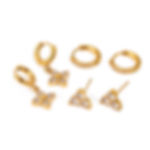 stack earrings mini flower stud earrings shiny hoop earrings