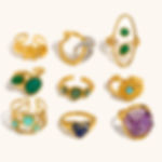 Unique sea Starfish Ring - Vintage Style with Natural Stone & PVD Plating